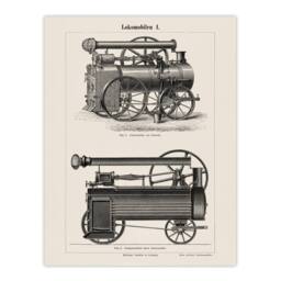 Artery8 Vintage Framed Wall Art Lokomobilen Locomotive Steam Train Engine in White - Size: A4 - thumbnail 3