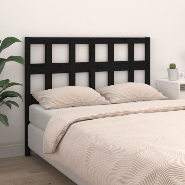 Berkfield Home Bed Headboard Black 205.5x4x100 cm Solid Wood Pine - image 1