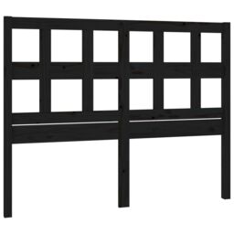 Berkfield Home Bed Headboard Black 205.5x4x100 cm Solid Wood Pine - thumbnail 2