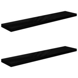 Berkfield Home Floating Wall Shelves 2 pcs High Gloss Black 120x23.5x3.8 cm MDF