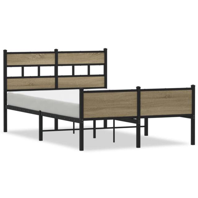 Berkfield Home Bed Frame Frame Sonoma Oak 120x190 cm Small Double Wood in Brown - image 1