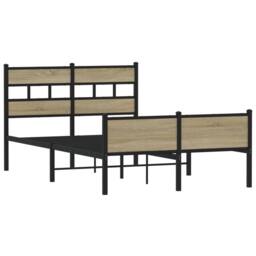 Berkfield Home Bed Frame Frame Sonoma Oak 120x190 cm Small Double Wood in Brown - thumbnail 3