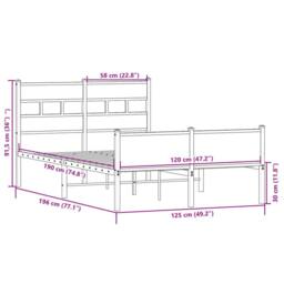 Berkfield Home Bed Frame Frame Sonoma Oak 120x190 cm Small Double Wood in Brown - thumbnail 9