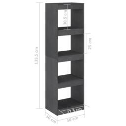 Berkfield Home Classic Book Cabinet Room Divider Grey 40x30x135.5 cm Pinewood - thumbnail 8