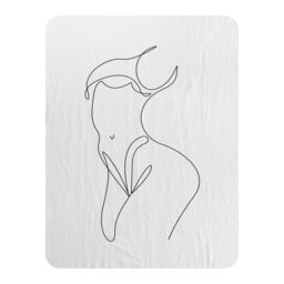 Benjamin Tate Design line art of femail body Designer Blanket in Natural - Size: 120 cm x 150 cm - thumbnail 1