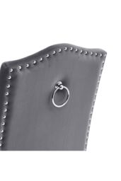 Living and Home 2Pcs Set Velvet Upholstered High Back Dining Chair Dressing Chairs with Rivets in Grey - thumbnail 5