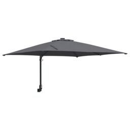 Berkfield Home Outdoor Umbrella Anthracite Polyester, Powder-Coated Steel Large - thumbnail 2