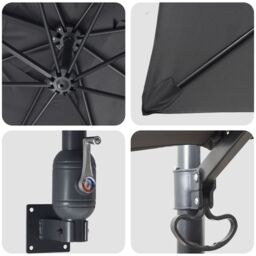 Berkfield Home Outdoor Umbrella Anthracite Polyester, Powder-Coated Steel Large - thumbnail 7