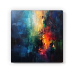 "Warren Reed - Designer Colourful Chaos: Urban Dreamscape Canvas - Size: W16"" x H16""" - thumbnail 2