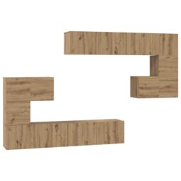 Berkfield Home Wall-mounted Tv Cabinet Wall-mounted with Storage with Door 8 pcs Artisan oak in Brown - thumbnail 2
