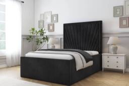 "Comfort Beds Kensington Naples Bed Frame - 50"" Upholstered Headboard in Black - Size: King" - thumbnail 1