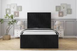 "Comfort Beds Kensington Naples Bed Frame - 50"" Upholstered Headboard in Black - Size: King" - thumbnail 2