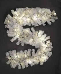 Shatchi 2m Prelit Alaskan Pine White W/Warm White Christmas Christmas Garland - thumbnail 2