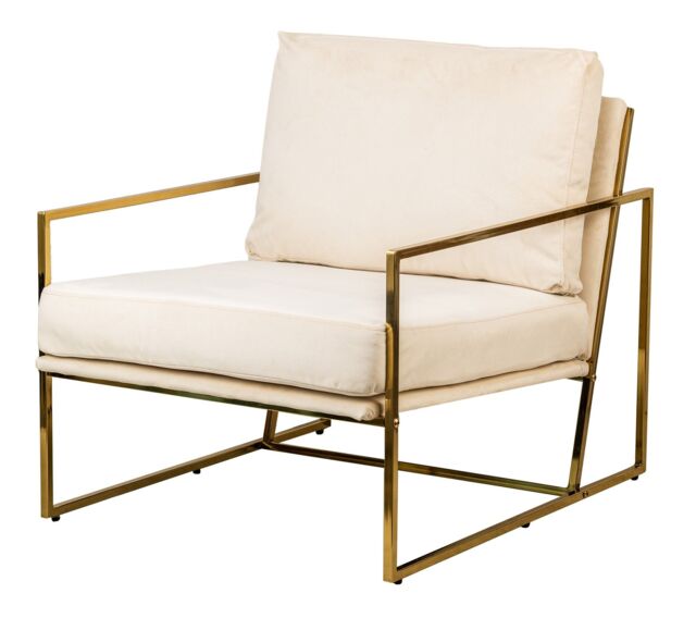 Nordlys Design Lounge Chair with Metal Legs in Beige - image 1