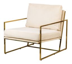 Nordlys Design Lounge Chair with Metal Legs in Beige - thumbnail 1