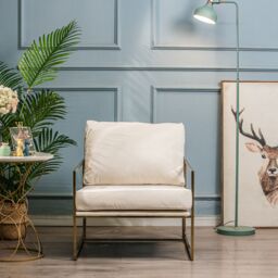 Nordlys Design Lounge Chair with Metal Legs in Beige - thumbnail 3
