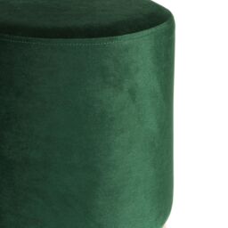 Harbour Housewares Velvet Round Pouffe Footrest Ottoman Stool - 29 x 36cm in Green - Size: 29 x 36 cm - thumbnail 5