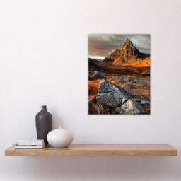 "Artery8 Tryfan Mountain Summit Sunset Wales Snowdonia Wall Art Print in Orange - Size: W24"" x H32""" - thumbnail 4