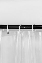 Neel Blue Transparent PEVA Shower Curtain with Bottom Magnet in Clear - Size: 180 cm width x 180 cm drop - thumbnail 2