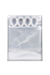 Neel Blue Transparent PEVA Shower Curtain with Bottom Magnet in Clear - Size: 180 cm width x 180 cm drop - thumbnail 7