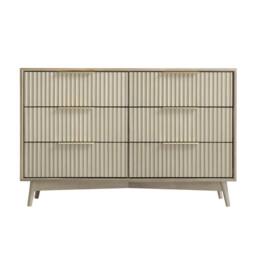 Home Garden Direct Monza 6 Chest of Drawer with Fluted Front Pale Ash in Grey - thumbnail 6