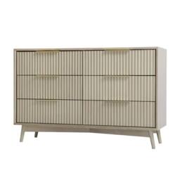 Home Garden Direct Monza 6 Chest of Drawer with Fluted Front Pale Ash in Grey - thumbnail 7