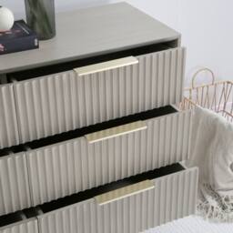 Home Garden Direct Monza 6 Chest of Drawer with Fluted Front Pale Ash in Grey - thumbnail 4
