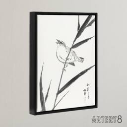 "Artery8 Reed Bunting & Reed Japanese Framed Canvas Wall Art Print Numata Kashu - Size: W12"" x H16""" - thumbnail 2