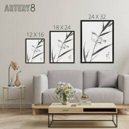 "Artery8 Reed Bunting & Reed Japanese Framed Canvas Wall Art Print Numata Kashu - Size: W12"" x H16""" - thumbnail 4