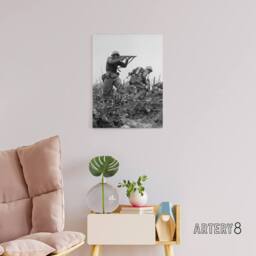 "Artery8 WWII War USA Marine Sgt Bartlett Canvas Wall Art Print in Grey - Size: W24"" x H32""" - thumbnail 3