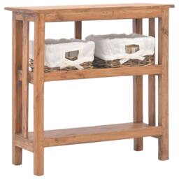 Berkfield Home Console Table Solid Reclaimed Wood 69x28x70 cm in Brown - Size: 69 x 28 x 70 cm - thumbnail 4