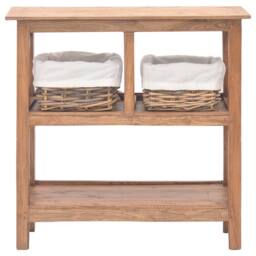Berkfield Home Console Table Solid Reclaimed Wood 69x28x70 cm in Brown - Size: 69 x 28 x 70 cm - thumbnail 2
