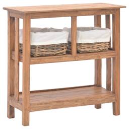 Berkfield Home Console Table Solid Reclaimed Wood 69x28x70 cm in Brown - Size: 69 x 28 x 70 cm - thumbnail 1