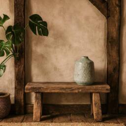 Wyld Haus Kala Rustic Ceramic Short Bottle Vase in Grey - thumbnail 1