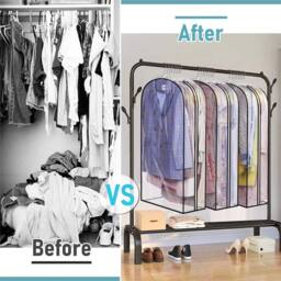 Nordara Gusseted Clear Suit Covers Garment Bags 100cm Waterproof - thumbnail 5