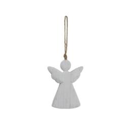 Lemon Pavilion Furniture and Decor Whitewashed Rustic Hanging Angel Ornament - L5xW10xH14 cm - White - thumbnail 1