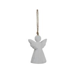 Lemon Pavilion Furniture and Decor Whitewashed Rustic Hanging Angel Ornament - L5xW10xH14 cm - White - thumbnail 2