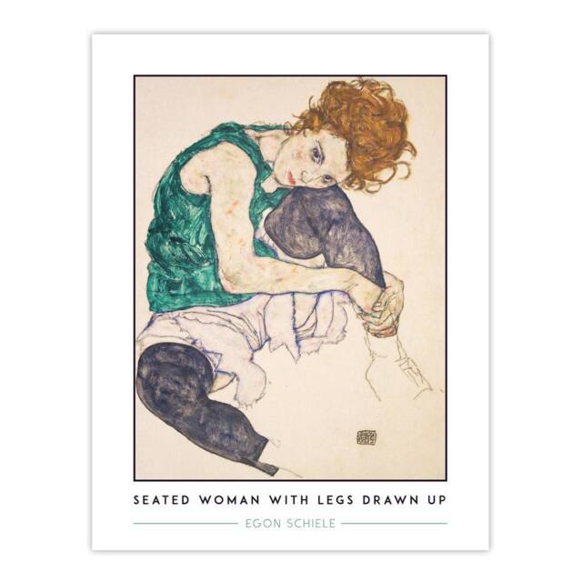 "Artery8 Egon Schiele Seated Woman With Legs Drawn Up Wall Art Print in Beige - Size: W24"" x H32""" - image 1