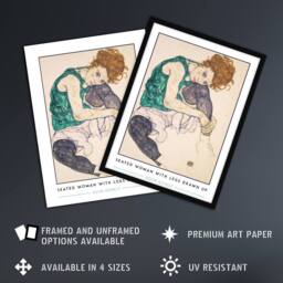 "Artery8 Egon Schiele Seated Woman With Legs Drawn Up Wall Art Print in Beige - Size: W24"" x H32""" - thumbnail 2