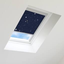 Bloc Blinds Blackout Blind for Velux Roof Window - Night Sky in Silver - Size: MK04 - thumbnail 1