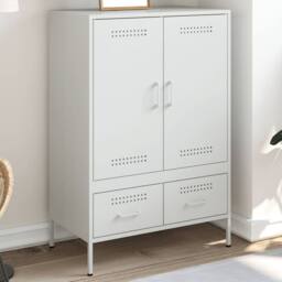 Berkfield Home Highboard White 68x39x101.5 cm Steel - thumbnail 2