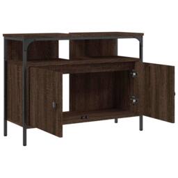 Berkfield Home Bathroom Sink Cabinet Brown Oak 80x30x60 cm Engineered Wood - Size: 80 x 30 x 60 cm - thumbnail 6