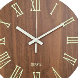 NESTLUNE 30cm Luminous Silent Quartz Wall Clock Indoor Home in Brown - Size: 100 cm x 100 cm - thumbnail 3