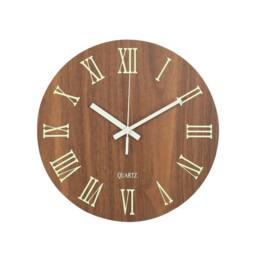 NESTLUNE 30cm Luminous Silent Quartz Wall Clock Indoor Home in Brown - Size: 100 cm x 100 cm - thumbnail 1