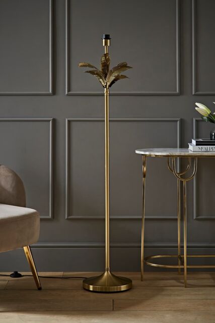 ValueLights Christina Gold Palm Leaf Detail Single Stem Floor Lamp Base - image 1