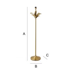 ValueLights Christina Gold Palm Leaf Detail Single Stem Floor Lamp Base - thumbnail 9