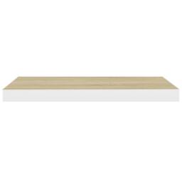 Berkfield Home Floating Wall Shelves 4 pcs Oak & White 60x23.5x3.8 cm MDF in Brown - thumbnail 5