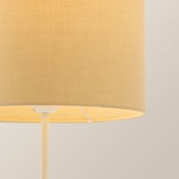 ValueLights Charlie White Single Stem Table Lamp with Fabric Drum Lamp Shade & LED Bulb in Natural - thumbnail 4
