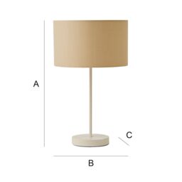 ValueLights Charlie White Single Stem Table Lamp with Fabric Drum Lamp Shade & LED Bulb in Natural - thumbnail 8