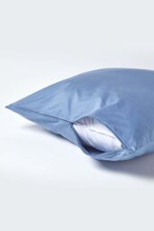 Homescapes Continental Egyptian Cotton Pillowcase 1000 TC, 80 x 80 cm in Blue - thumbnail 3